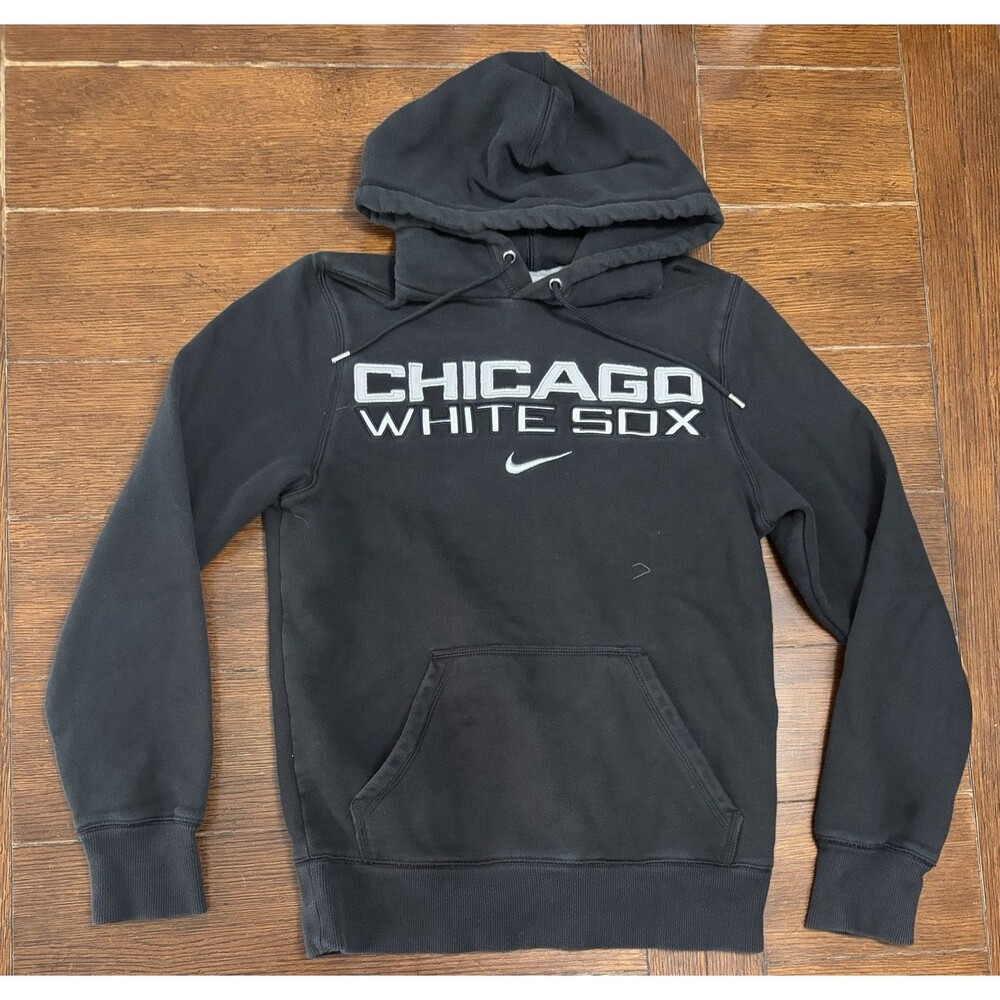 Men’s Chicago White Sox Nike Size S Black Center Swoosh Hoodie Sweatshirt